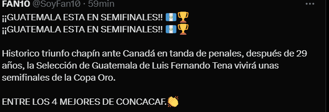 Así reaccionó la prensa a la victoria de Guatemala sobre Canadá en Copa Oro