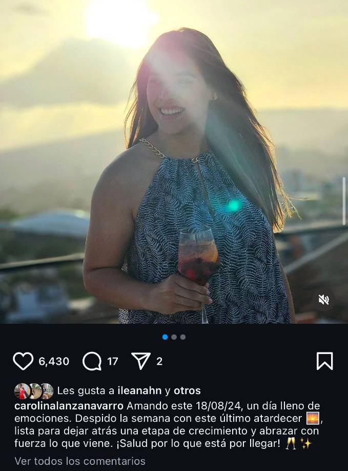La publicación que colgó Carolina Lanza el fin de semana en su cuenta oficial de Instagram.