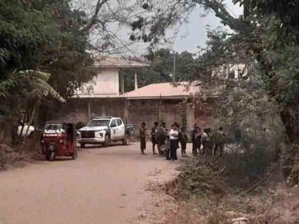 Escena donde fue encontrada muerta una mujer en Villanueva, Cortés.