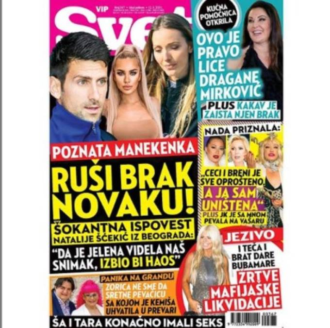 La información la publicó en exclusiva la revista Svet i Scandal (Mundo y Escñandalo) donde la modelo Natalija Scekic detalló el complot para arruinar la reputación de Djokovic.