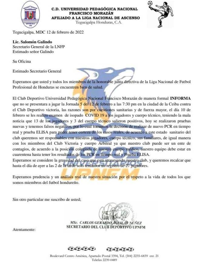 Los Lobos de la UPN y el comunicado en donde señalan que no se presentarán a jugar ante Victoria.