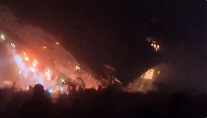 Video del momento en que colapsa escenario en mitin político de Jorge Máynez