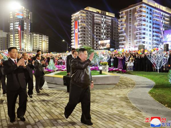 Kim Jong Un en una ceremonia en Pyongyang.