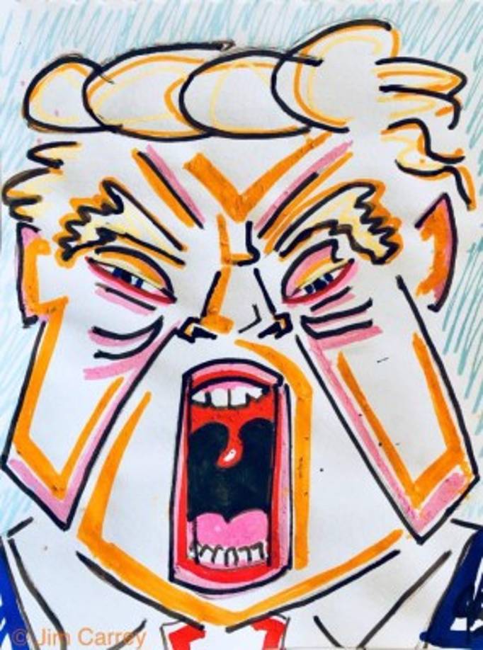 La imágenes muestran un marcado carácter sexual y obsceno, escenas muy explícitas en las que Jim muestra su rabia contra Trump.