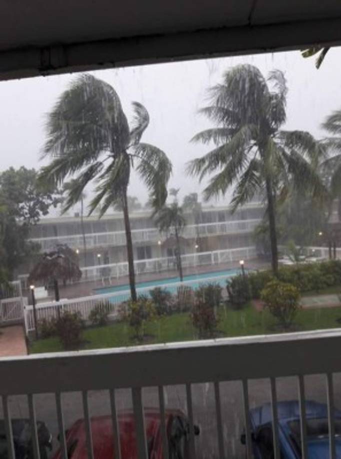 En algunas zonas de la Florida se empezaron a sentir los vientos huracanados de Irma desde tempranas horas de la tarde del sábado.