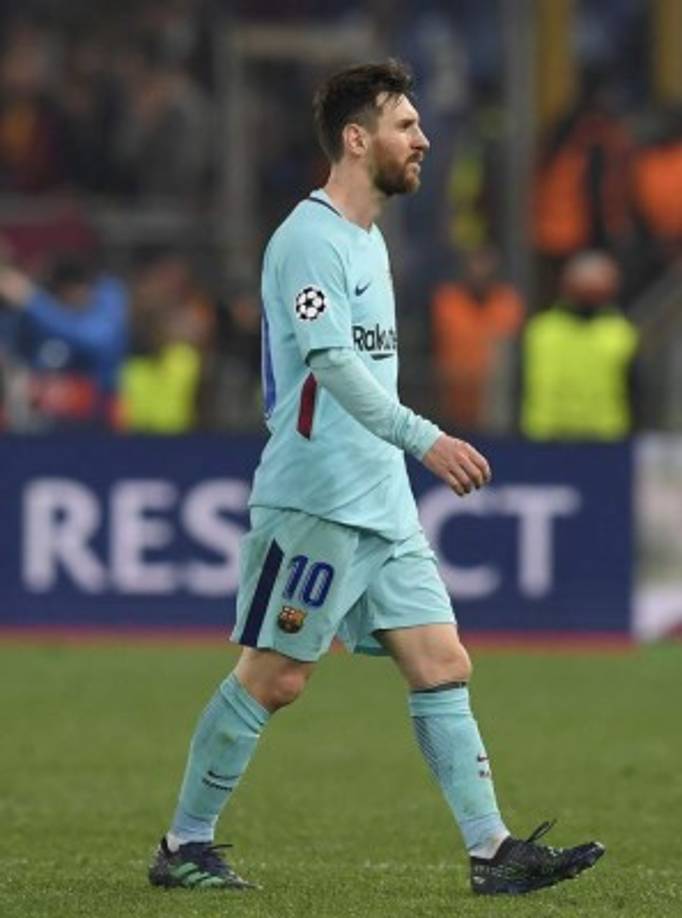 Messi salió enfadado tras la eliminación en la Liga de Campeones.