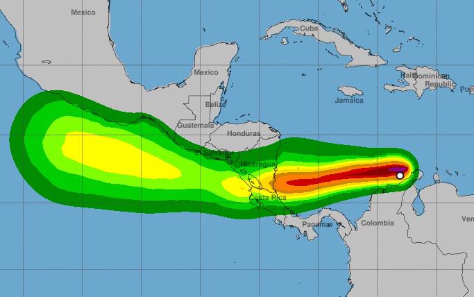 Nicaragua y Costa Rica en alerta a la espera del impacto de ciclón tropical