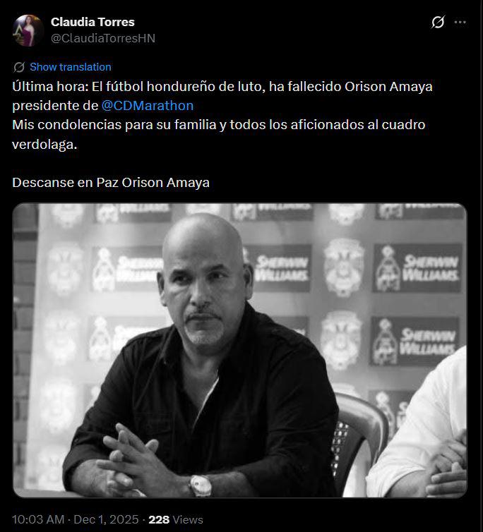 Consternación en Honduras por muerte de Orinson Amaya y hacen petición