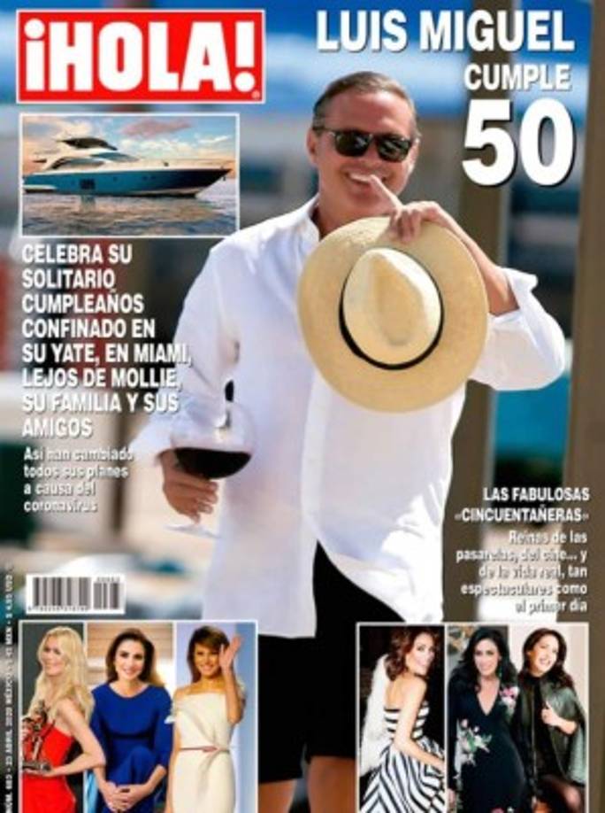 Según la revista ¡Hola!, debido al COVID-19, Luis Miguel tuvo que celebrar sus 50 años en soledad confinado en su yate, en Miami, lejos de Mollie, su familia y sus amigos. TE PUEDE INTERESAR: <a href='https://www.laprensa.hn/fotogalerias/farandula/1372915-411/novia-christopher-uckermann-muriel-hernandez-quien-es' style='color:red;text-decoration:underline' target='_blank'>Quién es Muriel Hernández: el nuevo amor de Christopher Uckermann</a>