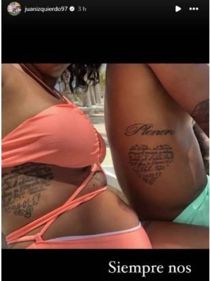 Selena también subió una foto mostrando el tatuaje que compartían con su pareja: “No te amo con el corazón porque el corazón se detiene. Te amo con el alma, porque el alma es eterna”.