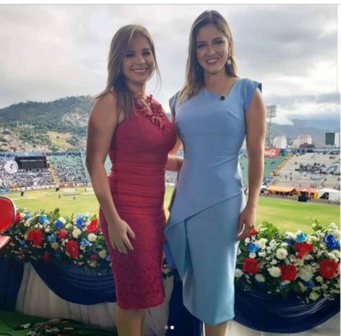 Kritza Pérez y Cristina Rodríguez lucieron hermosas en el palco de TVC ubicado en el Estadio Nacional.