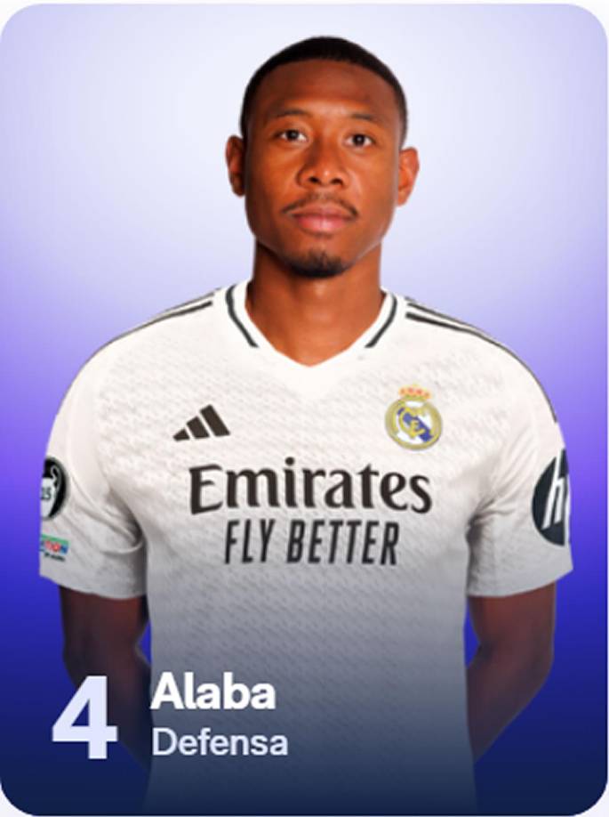 David Alaba - El defensa austríaco se mantiene con el dorsal 4 en su espalda.