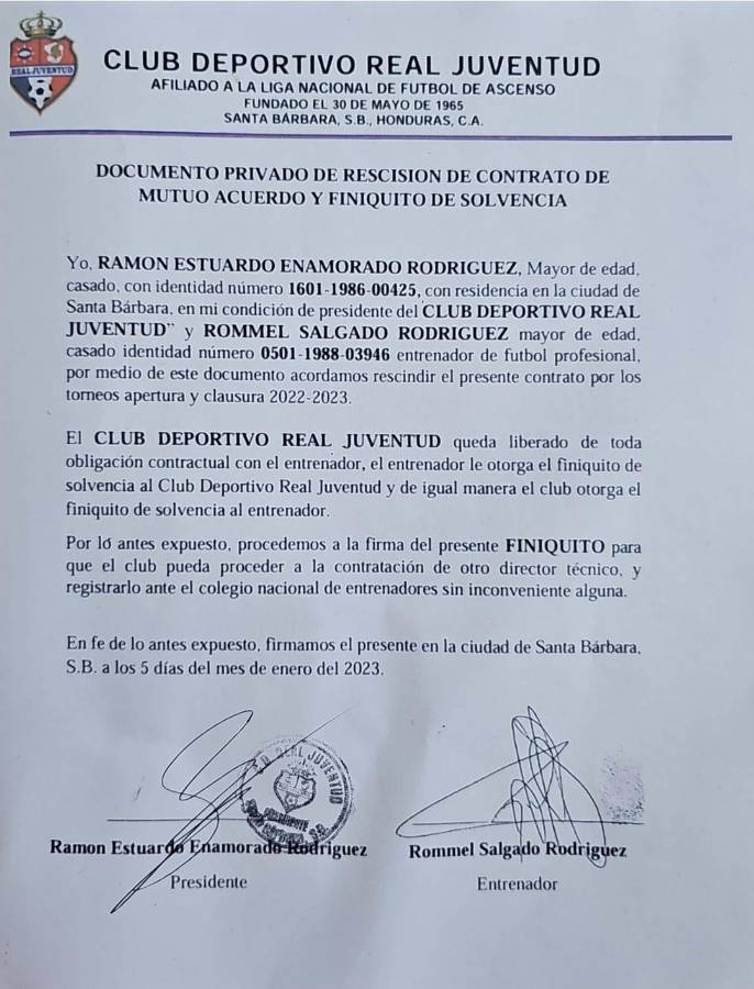 TNAF obliga a Real Juventud pagarle a DT: el club planea llevarlo a FIFA