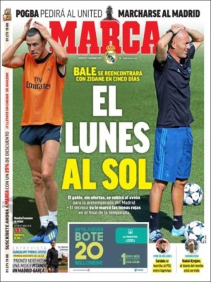 La portada del diario Marca de España.