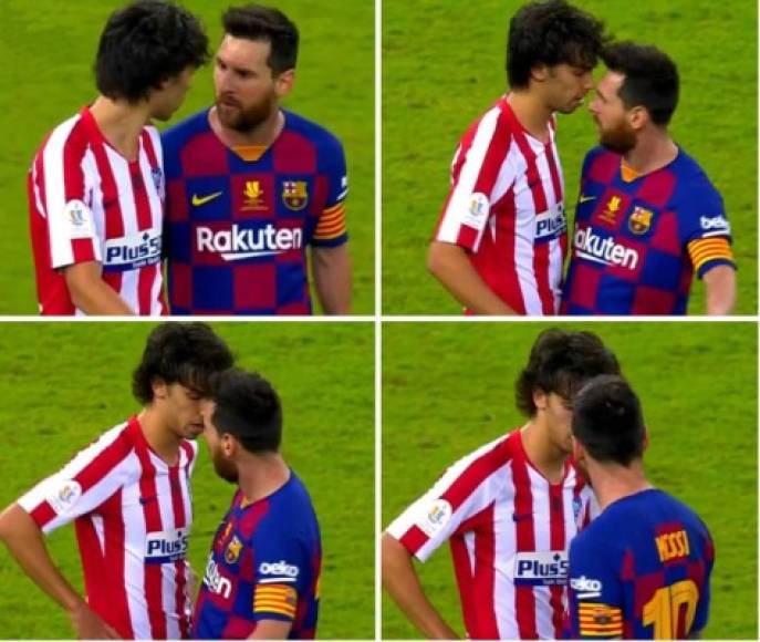 Joao Félix, a sus 20 años, no se arrugó y se puso cara a cara con Messi.