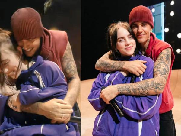 Billie Eilish y Justin Bieber en el Festival de Coachella este fin de semana.