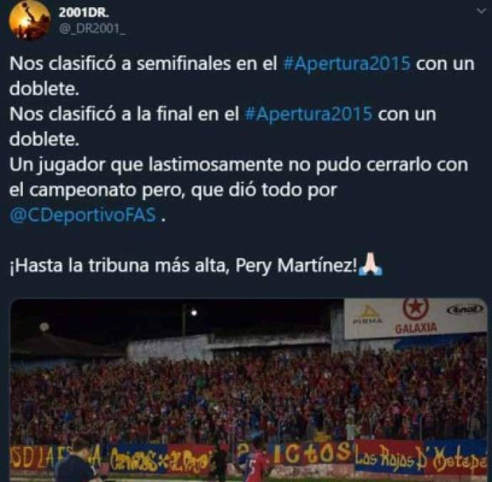 En El Salvador los aficionados y directiva del FAS lamentaron la muerte del delantero hondureño.