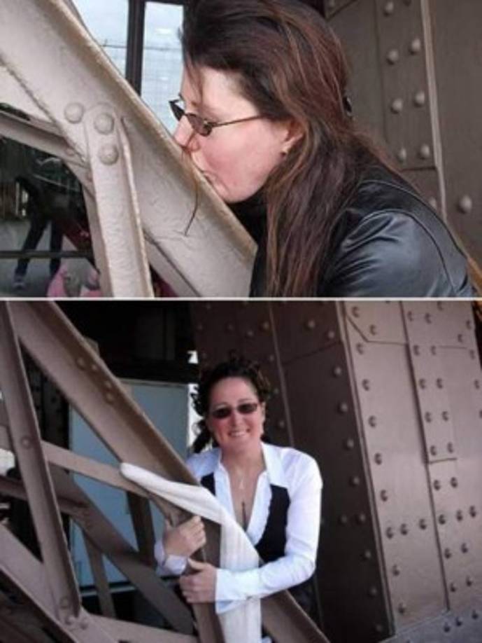 La mujer que se caso con la Torre Eiffel. Erika La Tour Eiffel, de 37 años, una ex soldado que vive en San Francisco, ha estado enamorada de los objetos antes. Su primer enamoramiento con Lance, un arco que le ayudó a convertirse en una arquera de clase mundial, que es aficionada del Muro de Berlín y ella dice tener una relación física con un trozo de muro que guarda en su dormitorio. Pero es la Torre Eiffel se ha comprometido a amar, honrar y obedecer en una ceremonia íntima con la participación de un puñado de amigos. Ella ha cambiado su nombre legalmente a fin de reflejar el vínculo.