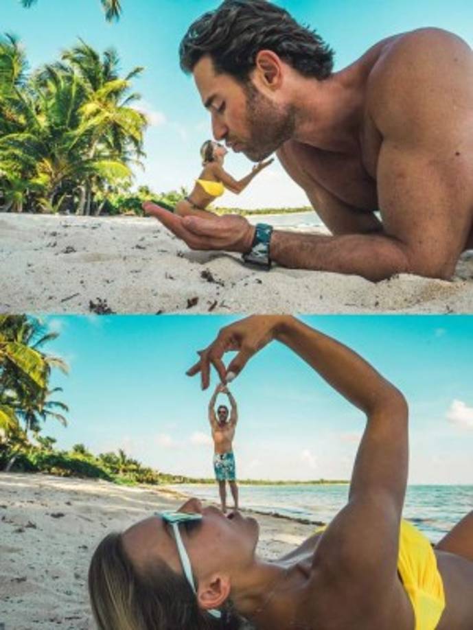 Los actores aprovecharon los idílicos parajes para tomarse creativas instantáneas que compartieron con sus seguidores en las redes sociales.