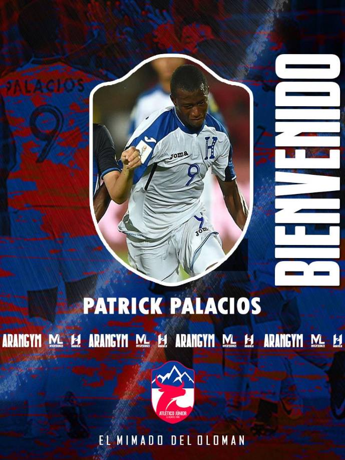 El joven delantero hondureño Patrick Palacios está de regreso en el balompié catracho. El atacante fue anunciado como refuerzo del Atlético Júnior de la Liga de Ascenso, llega procedente del Jicaral de Costa Rica.