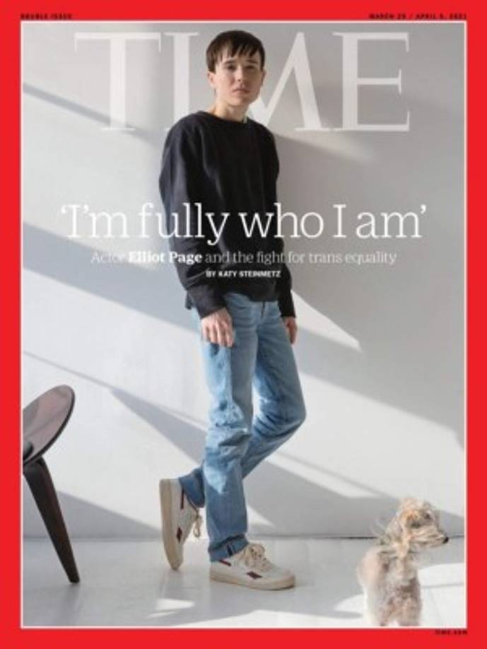 El histrión platicó al respecto en un artículo de portada para la revista Time publicado este martes, el cual se volvió viral no sólo por su contenido, sino porque Page se convirtió en el primer hombre trans en engalanar la cubierta de la publicación.