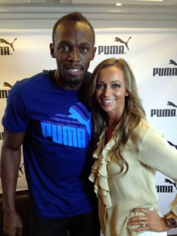 Kate junto a Usain Bolt.