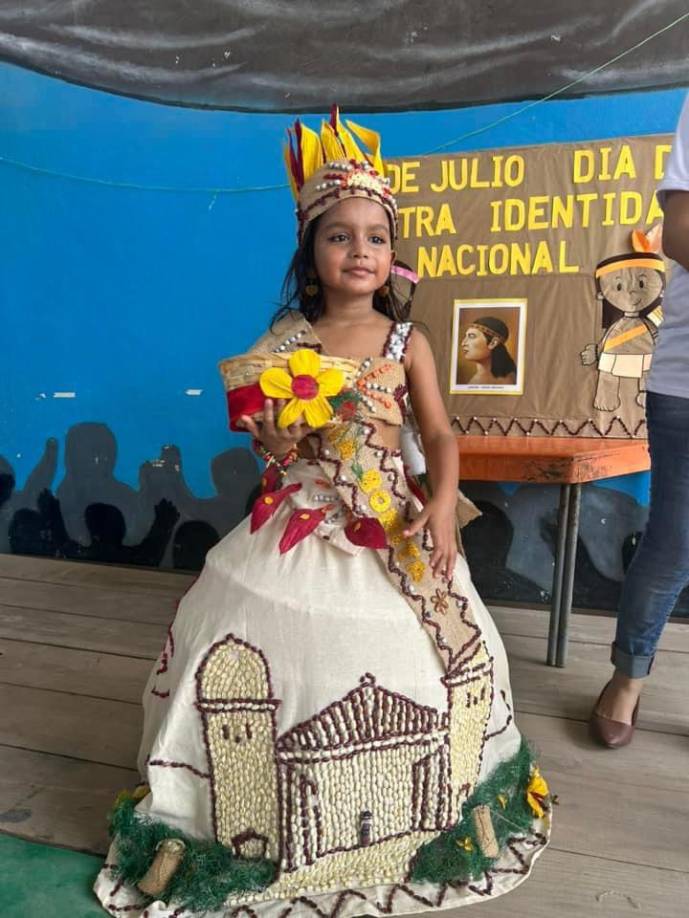 Sophia Valentina Zavala del kinder Calix Figueroa de El Calán, Villanueva.