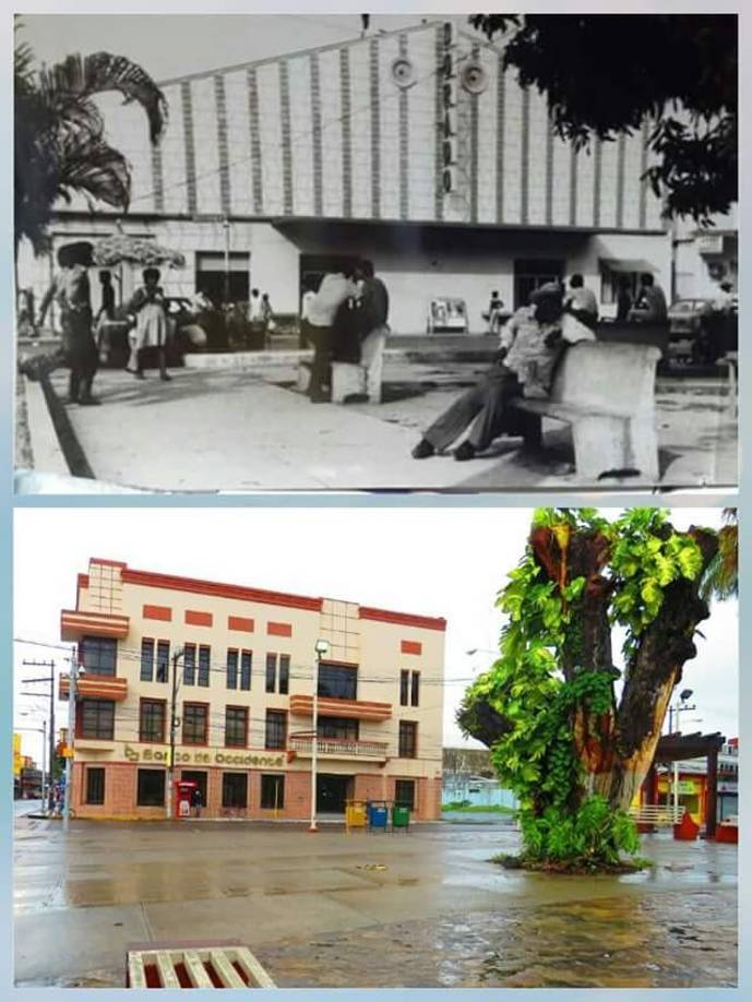 Cine Dorado, frente al parque de La Ceiba. 