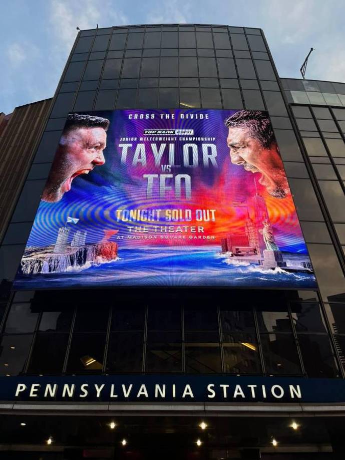 El Madison Square Garden alberga la pelea boxística entre el hondureño Teófimo López y el británico Josh Taylor por el título mundial de la OMB de los superligeros.