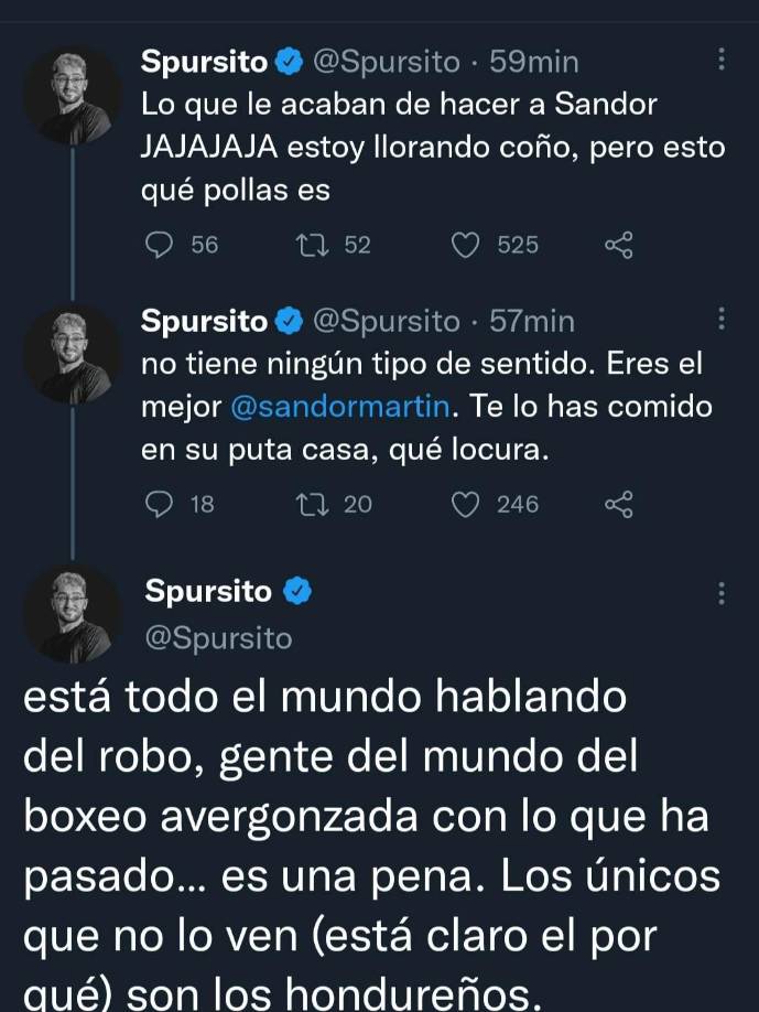 Periodistas de España han reaccionado indignados por la victoria de Teófimo López sobre Sandor Martín.