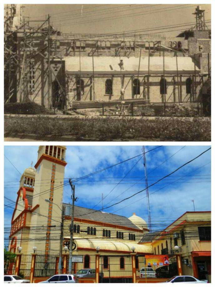 Catedral en construccion en la década de los años 50. 
