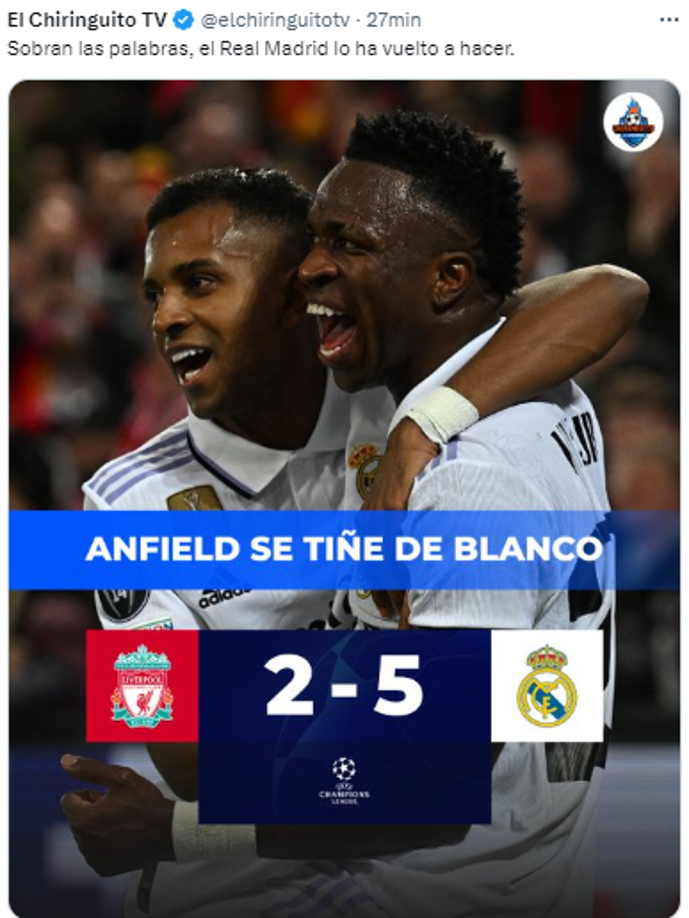 El Chiringuito: “Anfield se viste de blanco”.