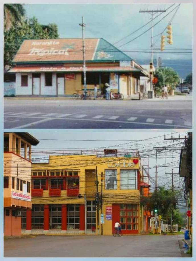 Avenida La República, edificio de Lovable, antes pulperia de Fico Satani. 