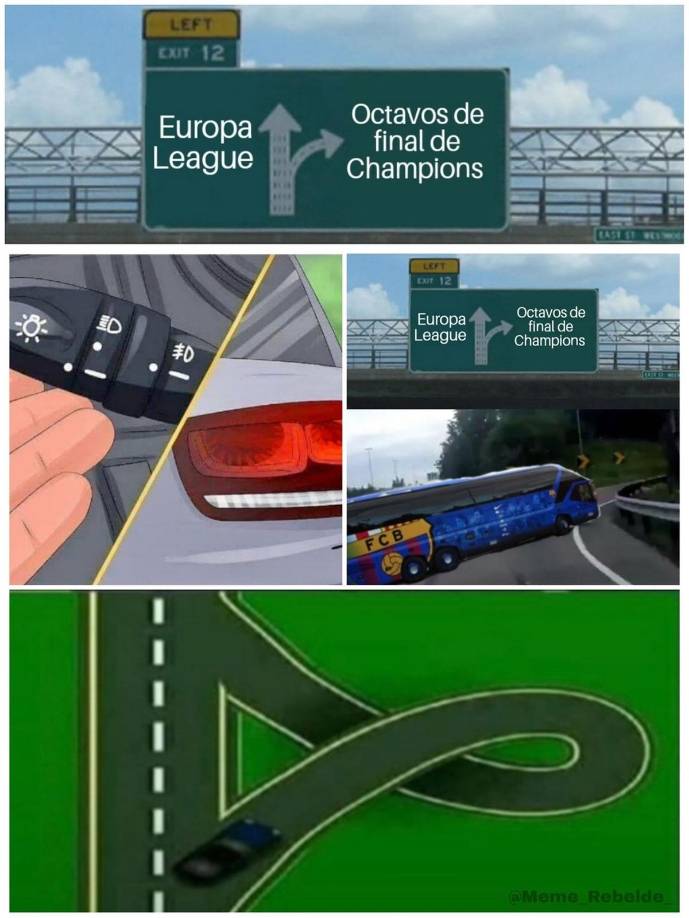 Los memes se burlan del Barça tras quedar fuera de Champions y caer a la Europa League