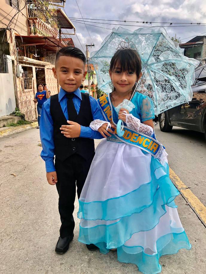 El centro de educación prebásica Cristina de Arauz de la colonia Juan Lindo, presente en los desfiles patrios 2023