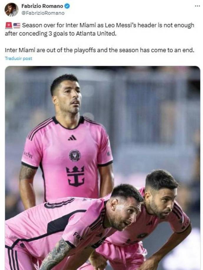 El periodista Fabrizio Romano destacó el tanto tanto que marcó Messi de cabeza, pero no fue suficiente para evitar la dolorosa eliminación del conjunto rosa.