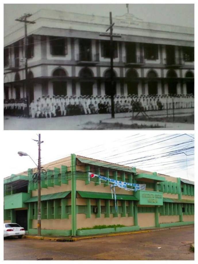 Insigne escuela Atenea, ubicada en la segunda calle de La Ceiba. 