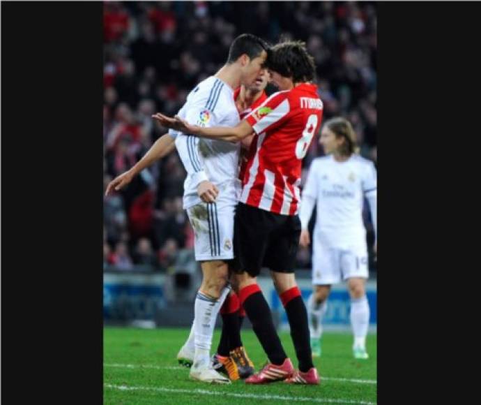 Athletic de Bilbao-Real Madrid (2 de febrero de 2014) - Cristiano Ronaldo recibió la tarjeta roja directa tras propiciar un golpe a Ander Iturraspe.