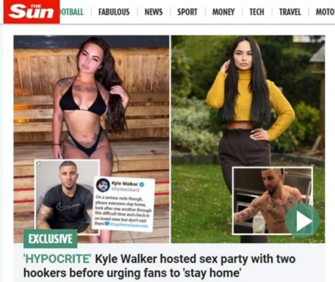 La publicación sobre la fiesta sexual de Kyle Walker la hizo el diario The Sun y ha dado la vuelta al mundo.