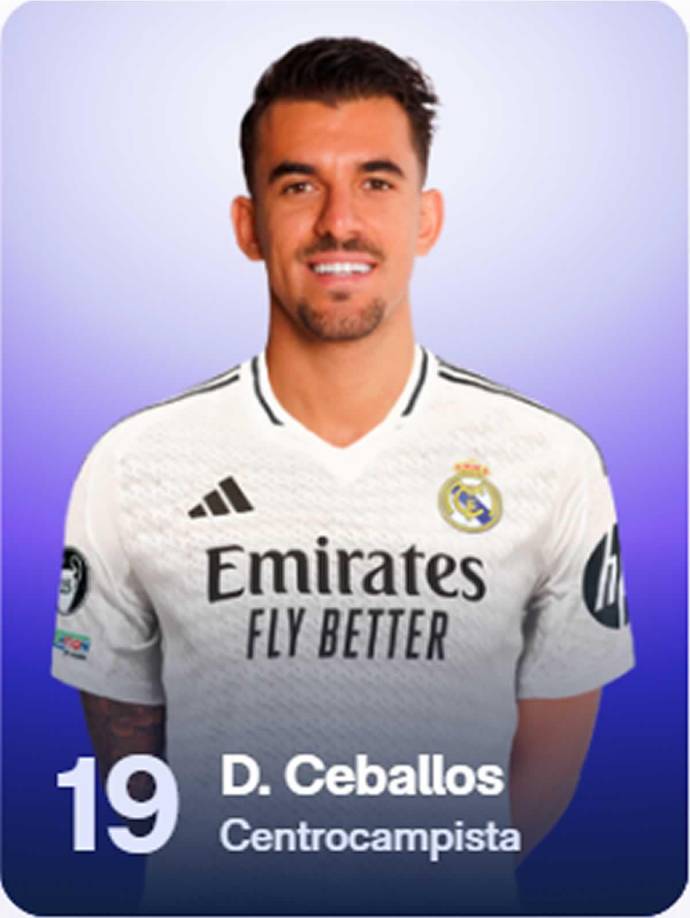 Dani Ceballos - El mediocampista español se mantiene con el número 19 en su espalda.