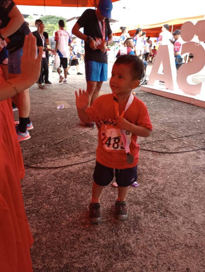 Este pequeño también participó en la Maratón de Diario LA PRENSA.