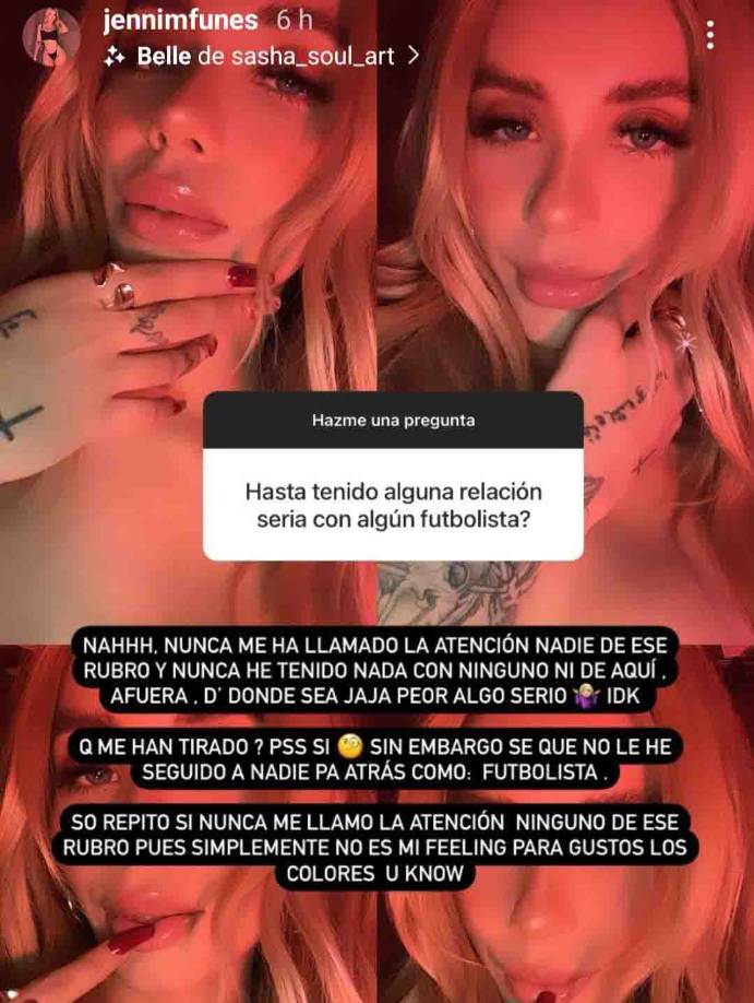 Las palabras de Jennifer Funes luego que le consultaron sobre los futbolistas.