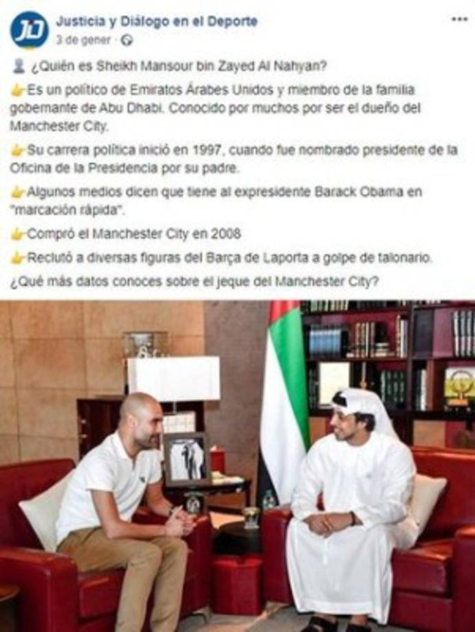 Otro de los señalados por las empresas contratadas por Bartomeu es Pep Guardiola.