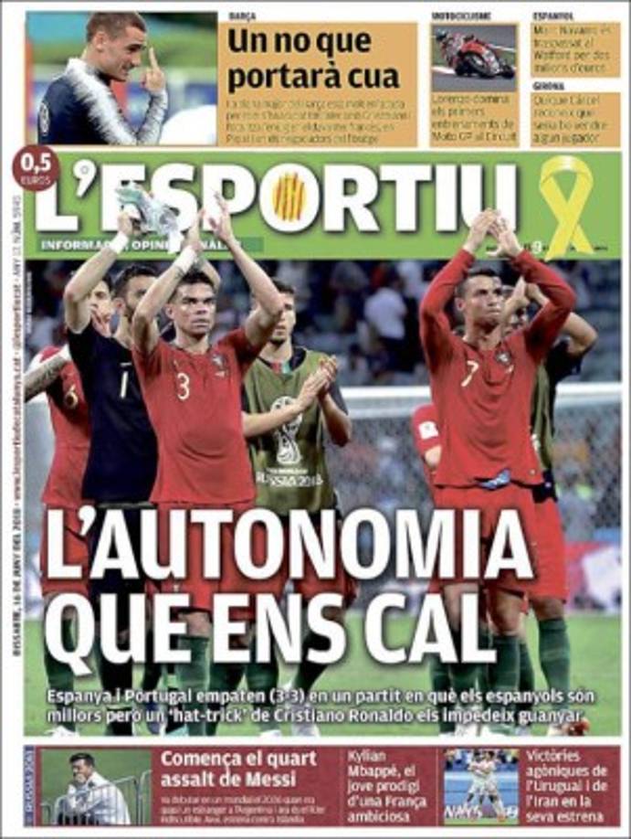 L´Sportiu de Cataluña hasta habló de las famosa autonomía en su portada...
