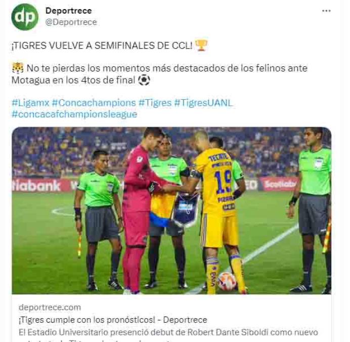 Los medios mexicanos destacaron el 5-0 de los Tigres ante Motagua.