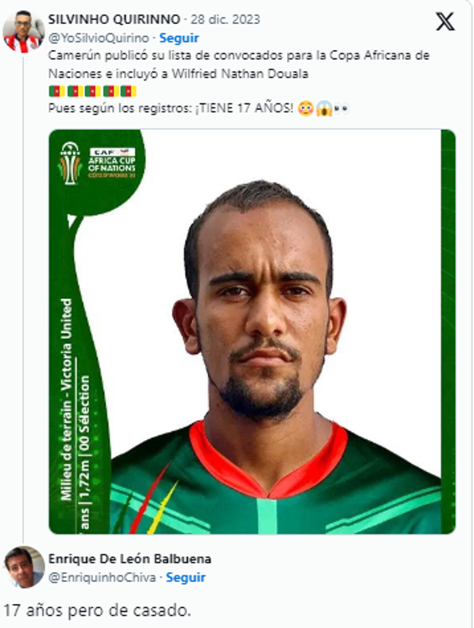 “17 años, pero de casado”: Algunos no desaprovecharon la oportunidad y crearon memes sobre la convocatoria de Wilfreid Nathan. 