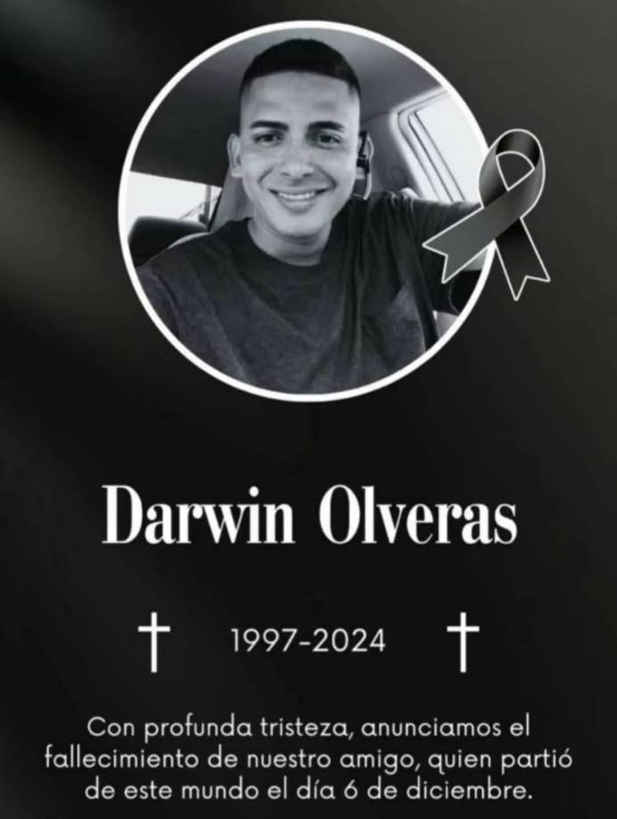Darwin Mejía Olveras tenía 27 años. Fue sepultado el sábado 7 de diciembre.