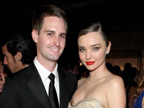 Evan Spiegel y Miranda Kerr.