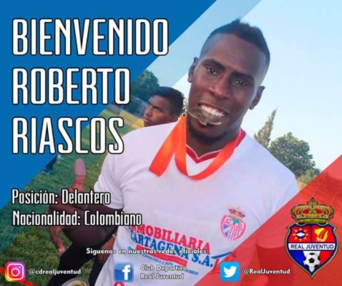 Roberto Riascos: El delantero colombiano fue anunciado como nuevo fichaje del Real Juventud de la Liga de Ascenso.