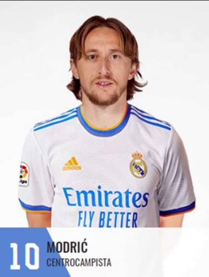 Luka Modric - El mediocampista croata con el número 10 en el Real Madrid.